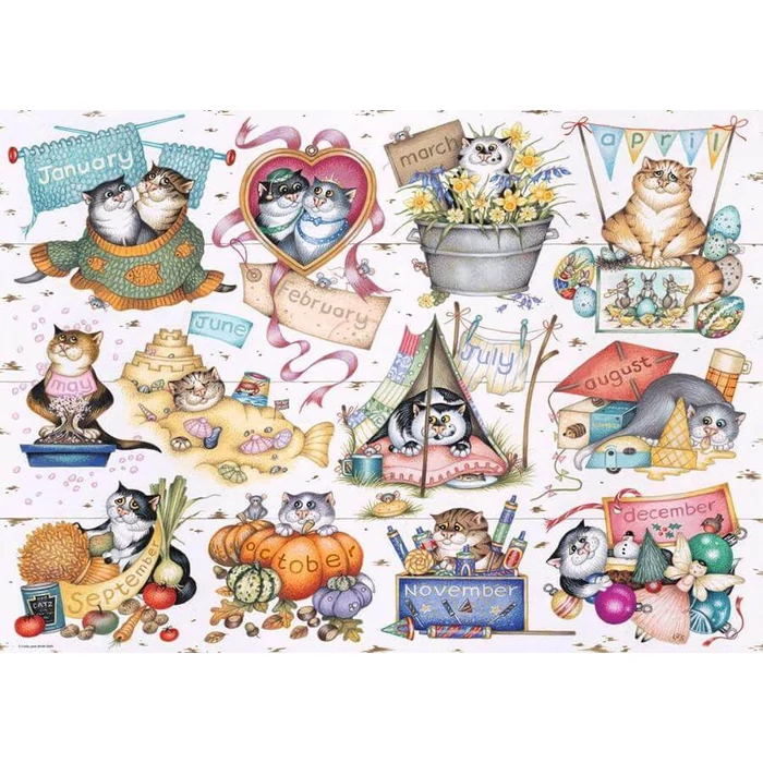 Ravensburger 12001452 - Crazy Cats - Cicanaptár - 1000 db-os puzzle