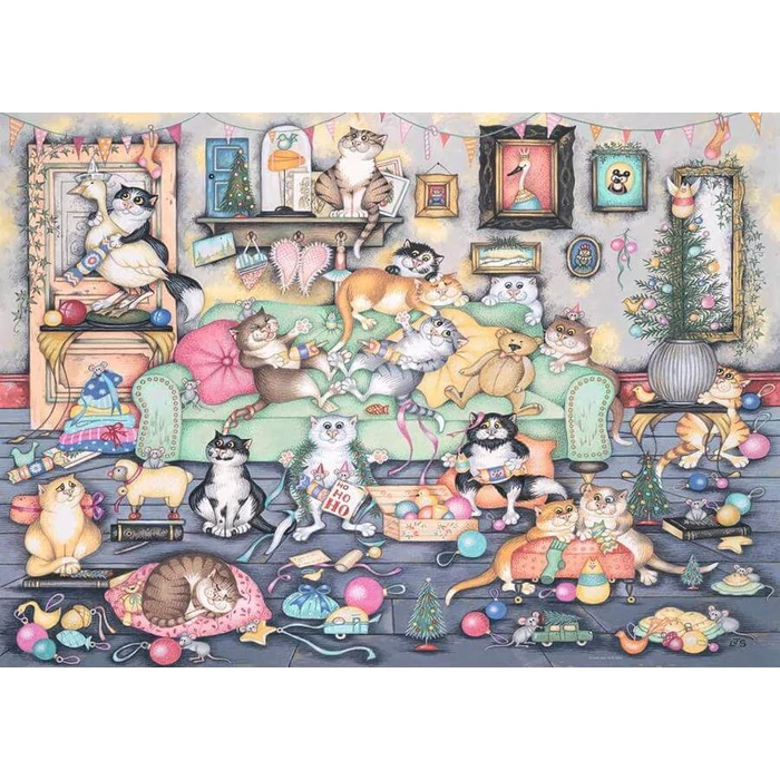 Ravensburger 12001244 - Crazy Cats - Karácsony - 1000 db-os puzzle