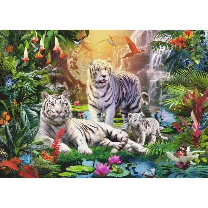 Ravensburger 12000886 - Fehér tigris család - 1000 db-os puzzle
