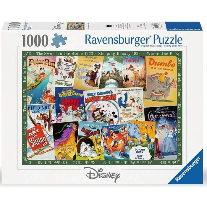 Ravensburger 12000689 - Régi Disney poszterek - 1000 db-os puzzle