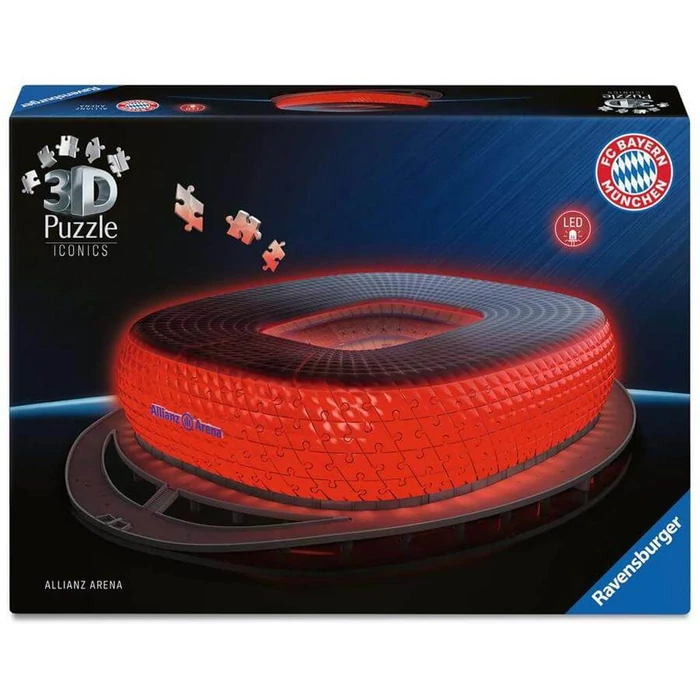 Ravensburger 12008033 - Allianz Arena - Bayern München - 216 db-os világító 3D puzzle