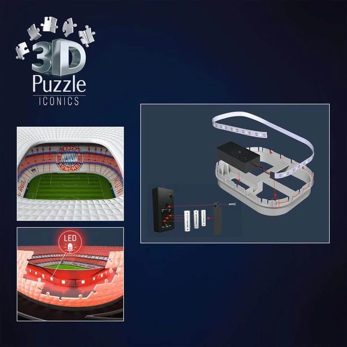 Ravensburger 12008033 - Allianz Arena - Bayern München - 216 db-os világító 3D puzzle