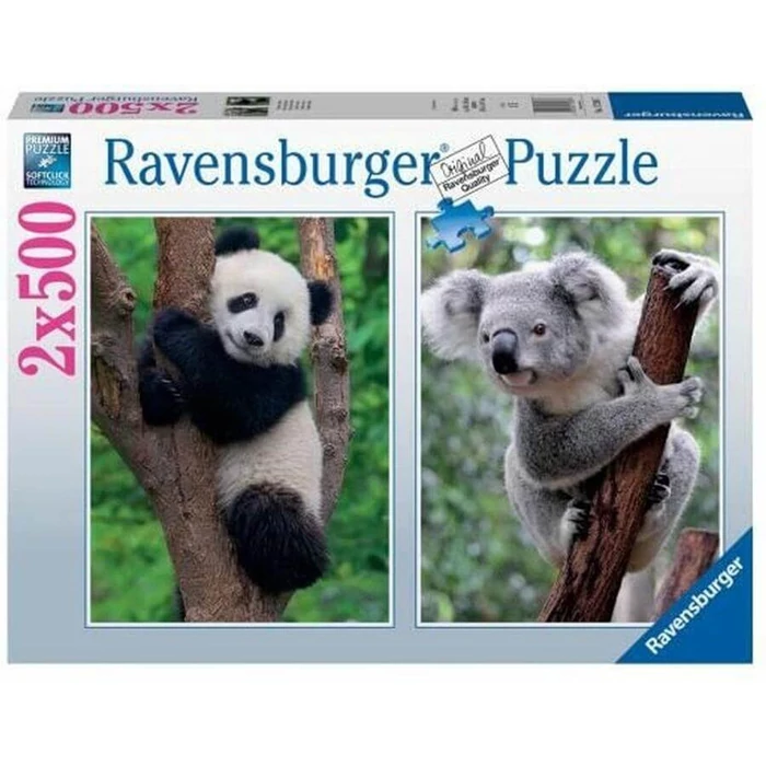 Ravensburger 12000241 - Panda és koala - 2 x 500 db-os puzzle