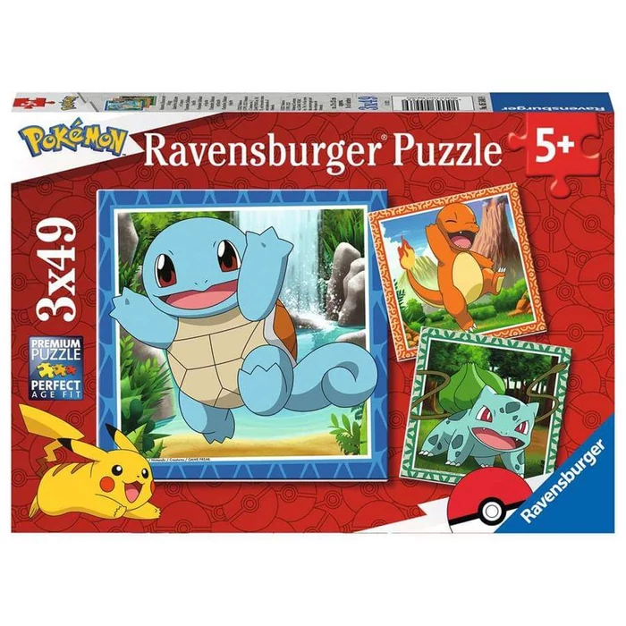 Ravensburger 05586 - Pokemon - Dínó bébik - 3 x 49 db-os puzzle
