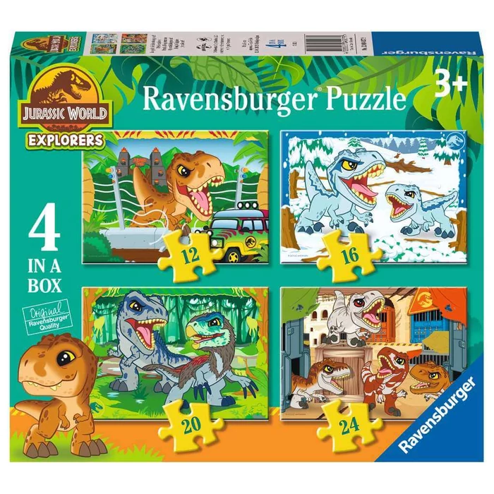 Ravensburger 12004027 - Jurassic World Explorers - 4 az 1-ben puzzle (12,16,20,24 db-os) puzzle