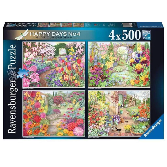 Ravensburger 17139 - Happy Days - Mesés kertek - 4 x 500 db-os puzzle