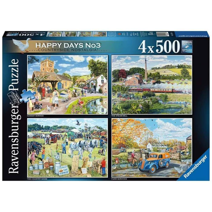 Ravensburger 16578 - Happy Days - Vidéki nosztalgia - 4 x 500 db-os puzzle