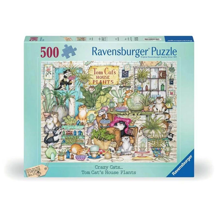 Ravensburger 12000695 - Crazy Cats - Szobanövények - 500 db-os puzzle