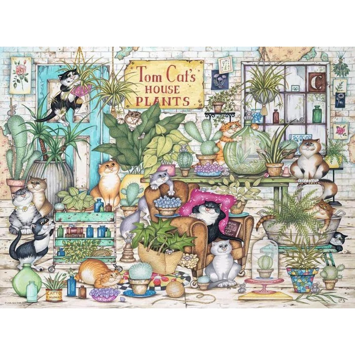 Ravensburger 12000695 - Crazy Cats - Szobanövények - 500 db-os puzzle
