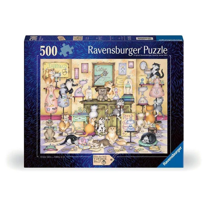 Ravensburger 12001451 - Crazy Cats - Taby & Co - 500 db-os puzzle