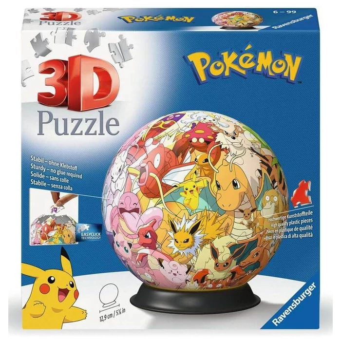 Ravensburger 11595 - Pokémon - 72 db-os 3D gömb puzzle