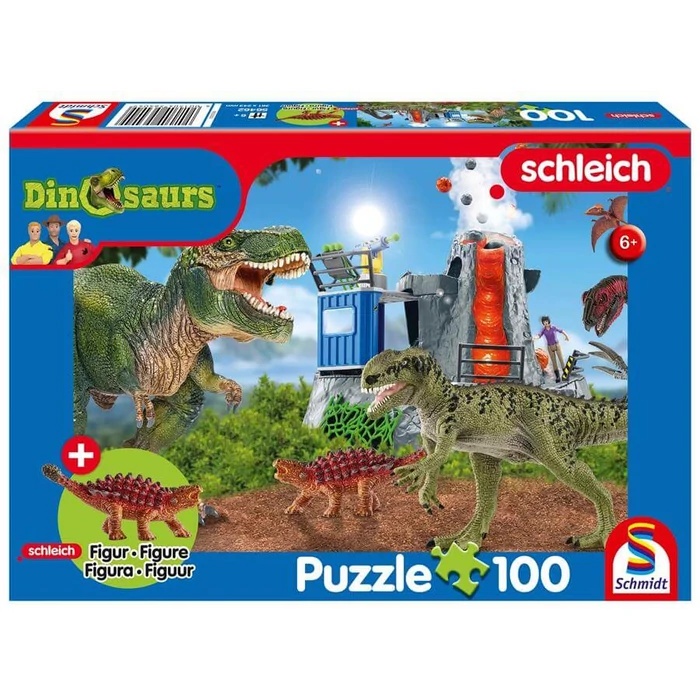 Schmidt 56462 - Dinosaurs - 100 db-os Schleich puzzle figurával
