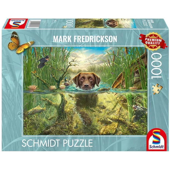 Schmidt 58572 - Dog's Life - Brown Labrador in the Cool Water - 1000 db-os puzzle