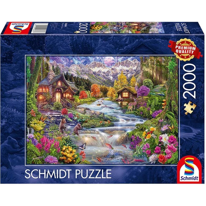 Schmidt 58868 - River Idyll in the Mountains - 2000 db-os puzzle