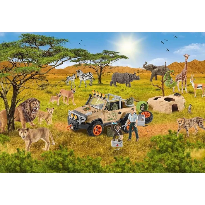 Schmidt 56466 - In the Savannah - 60 db-os Schleich puzzle figurával