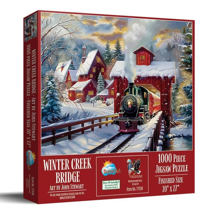 SunsOut 77130 - Winter Creek Bridge - 1000 db-os puzzle