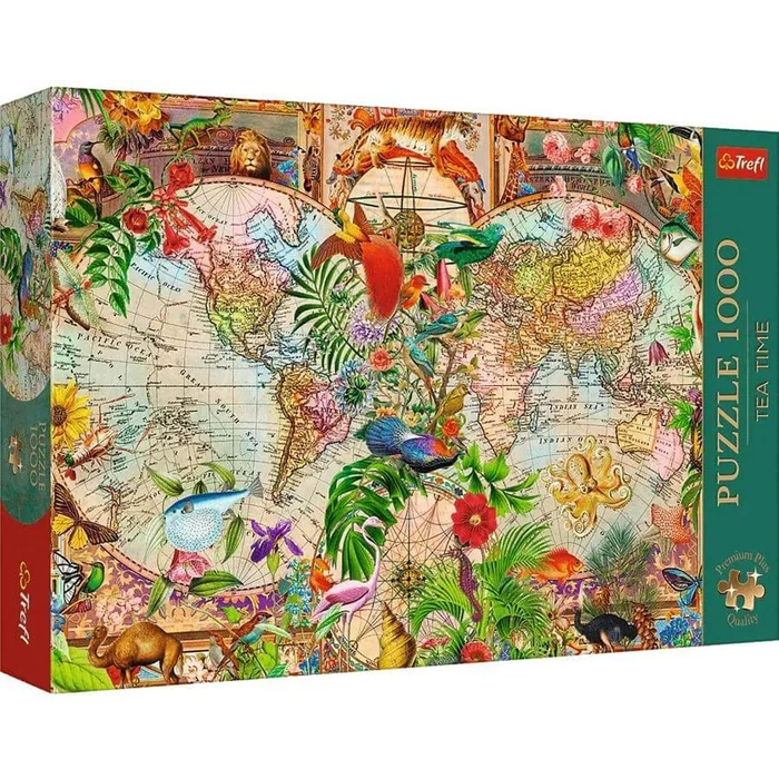 Trefl 12077 - Tea Time - Antik világtérkép - 1000 db-os Premium Plus puzzle