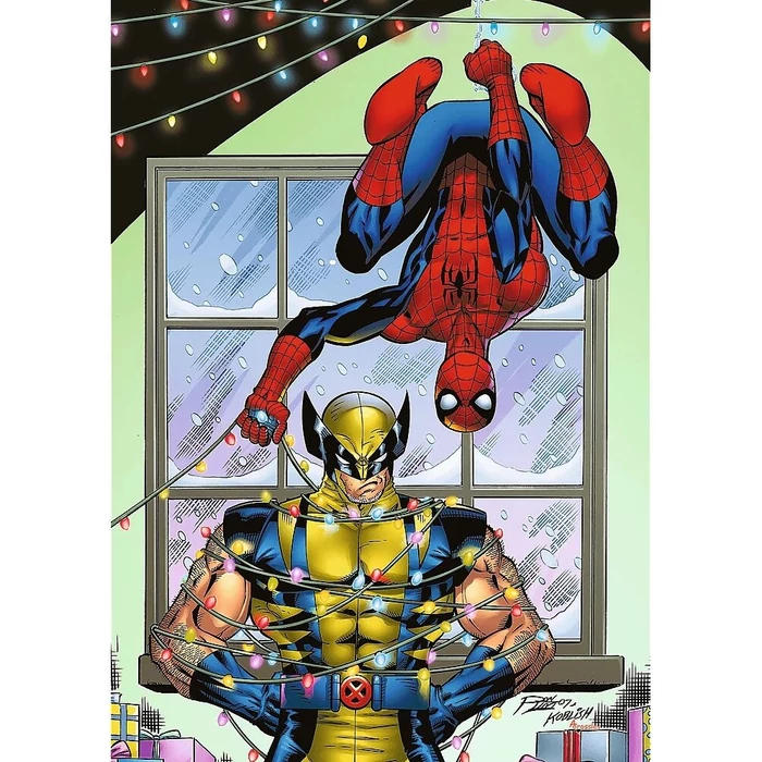 Trefl 12088 - Marvel karácsony - Pókember és Rozsomák - 1000 db-os Premium Plus puzzle