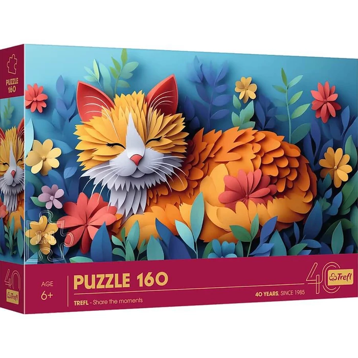 Trefl 40049 - 40 Éves Jubileum - Alvó cica - 160 db-os Paper Art puzzle