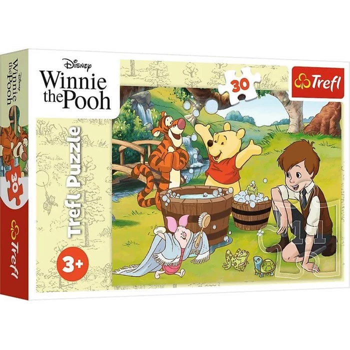 Trefl 18321 - Micimackó és barátai - Egy nap Micimackóval - 30 db-os puzzle