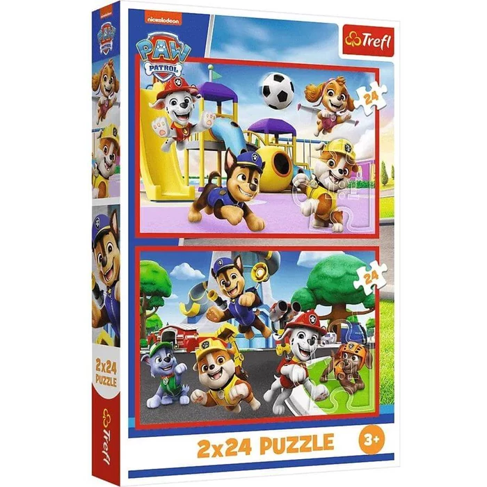 Trefl 34434 - Mancs őrjárat - Egy vidám nap - 2 x 24 db-os puzzle