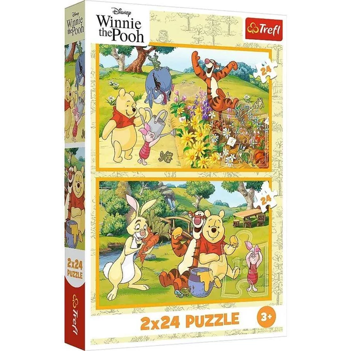 Trefl 34436 - Micimackó és barátai - A kertben - 2 x 24 db-os puzzle