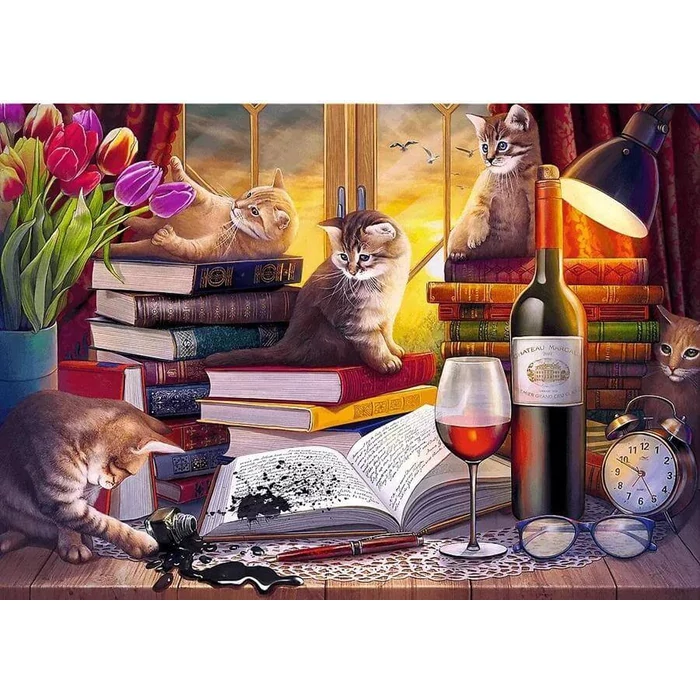 Trefl 27126 - Egy este a cicákkal - 2000 db-os puzzle