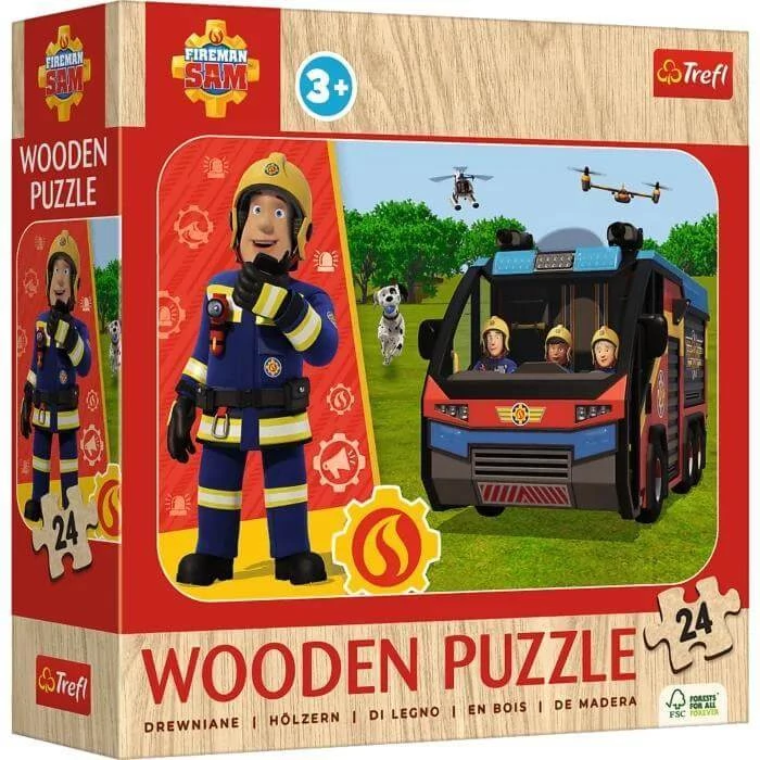 Trefl 20269 - Sam, a tűzoltó - 24 db-os Fa Puzzle