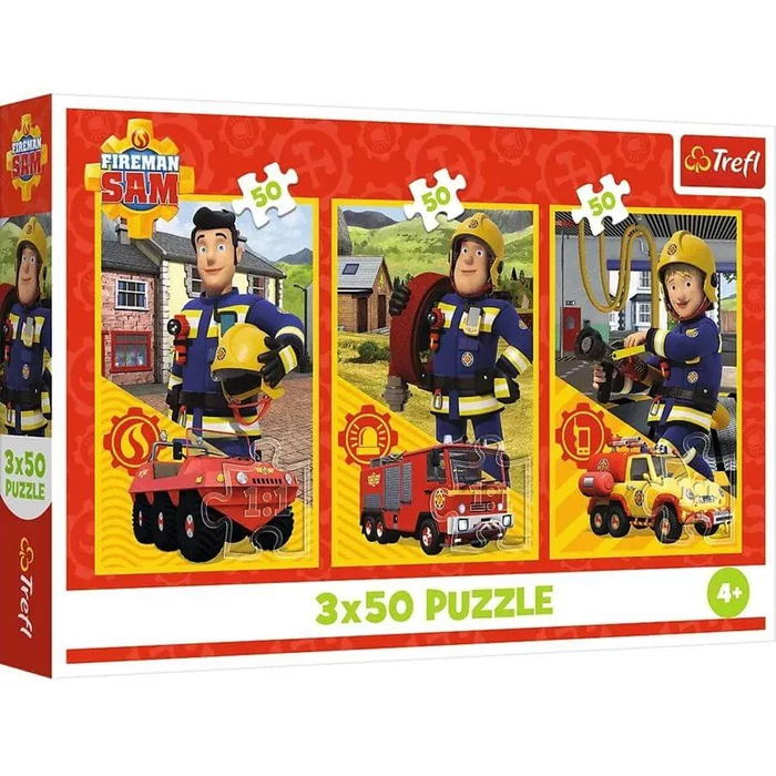 Trefl 34880 - Sam, a tűzoltó - 3 x 50 db-os puzzle