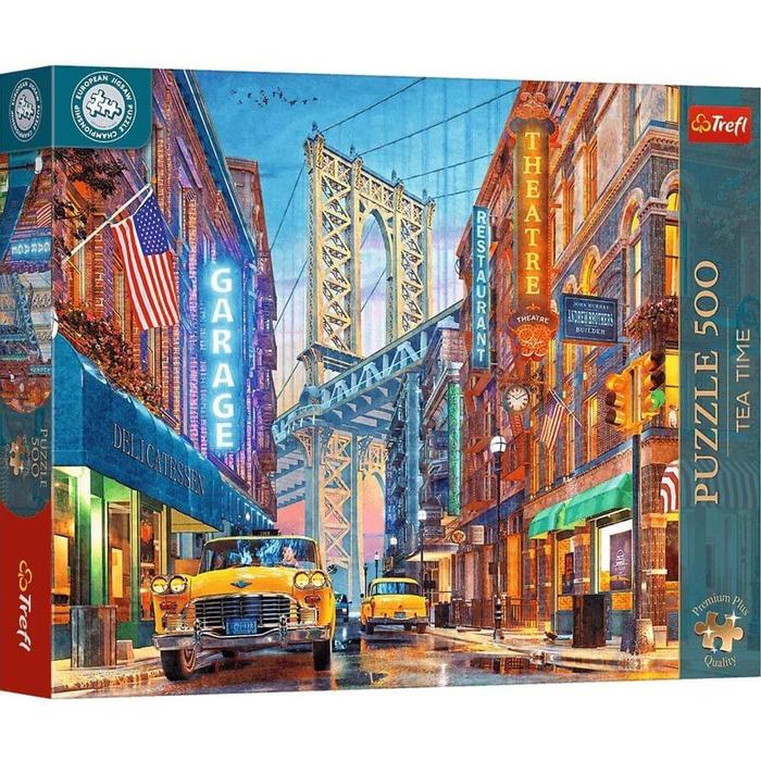 Trefl 37613 - European Puzzle Championship - Tea Time - Kilátás a Manhattan hídra - 500 db-os Premium Plus puzzle
