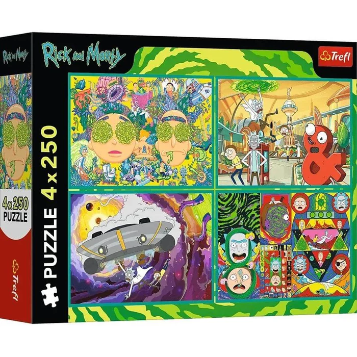 Trefl 13338 - Rick és Morty - 4 x 250 db-os puzzle