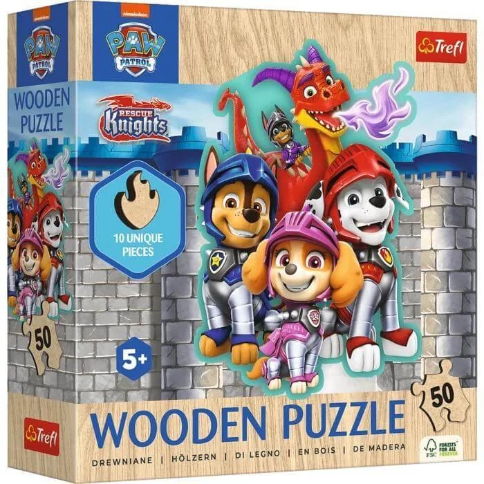 Trefl 20277 - Mancs őrjárat - 50 db-os Wooden Contour Fa Puzzle
