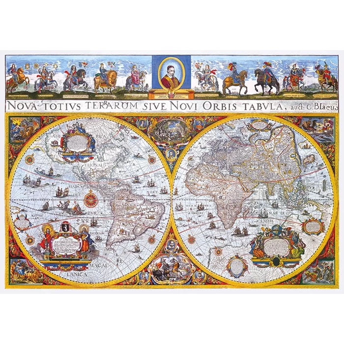 Wooden City 1010 db-os fa puzzle - Antik térkép (NB1010-0102-XL)