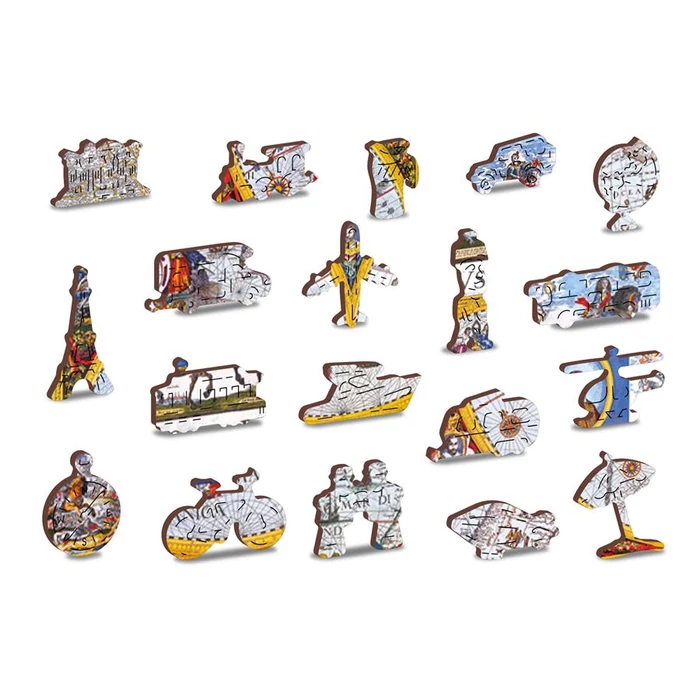 Wooden City 1010 db-os fa puzzle - Antik térkép (NB1010-0102-XL)