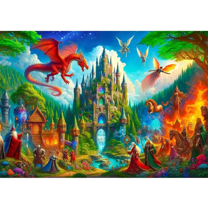 Wooden City 1010 db-os fa puzzle - Fantázia kastély (NB0811-XL)