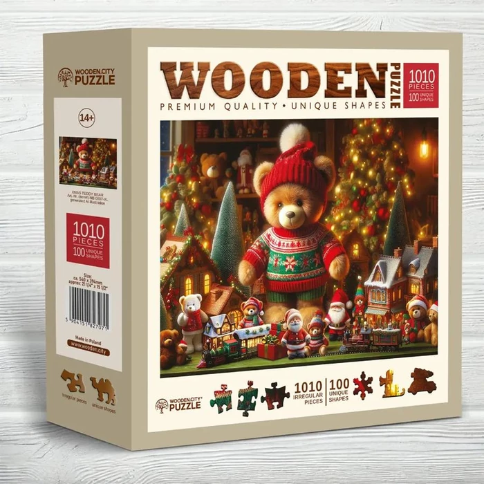 Wooden City 1010 db-os fa puzzle - Karácsonyi mackó (NB0807-XL)