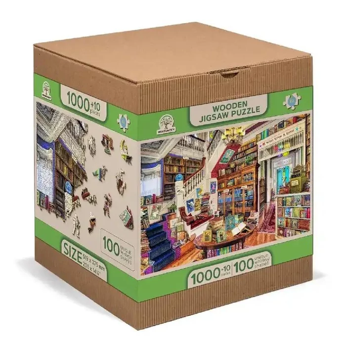 Wooden City 1010 db-os fa puzzle - Kívánság a könyvesboltban (NB1010-0137-XL)
