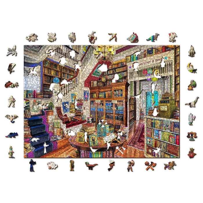 Wooden City 1010 db-os fa puzzle - Kívánság a könyvesboltban (NB1010-0137-XL)