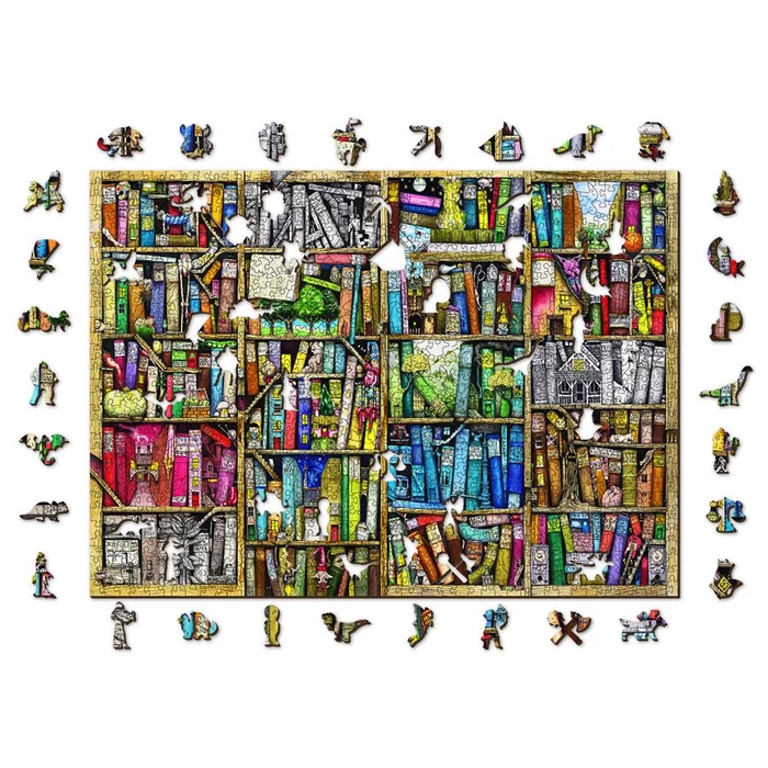 Wooden City 1010 db-os fa puzzle - Könyvespolc (NB1010-0128-XL)
