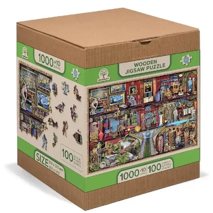 Wooden City 1010 db-os fa puzzle - Múzeumi könyvespolc (NB1010-0136-XL)