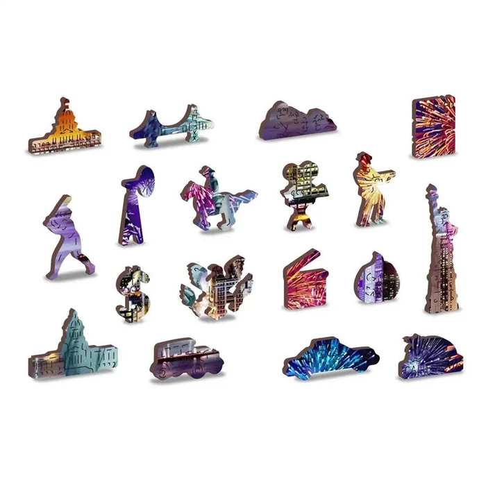 Wooden City 1010 db-os fa puzzle - New York éjjel (NB1010-0026-XL)