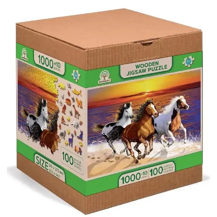 Wooden City 1010 db-os fa puzzle - Vadlovak a tengerparton (NB0804-XL)