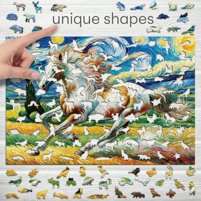 Wooden City 1010 db-os fa puzzle - Vágtázó ló (NB0806-XL)