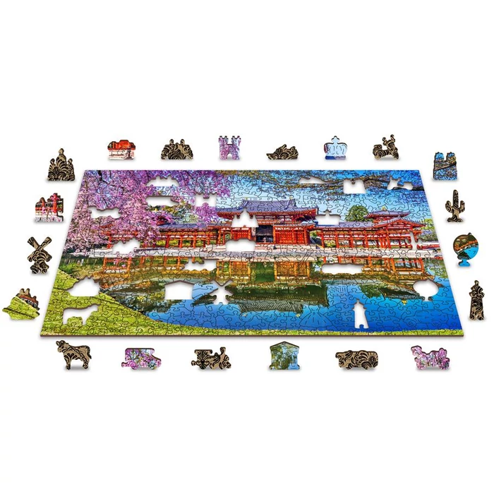 Wooden City 505 db-os fa puzzle - Byodo-In templom, Kyoto, Japán (NB505-0123-L)