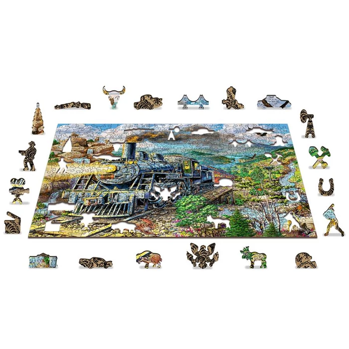 Wooden City 505 db-os fa puzzle - Vasút (NB505-0055-L)