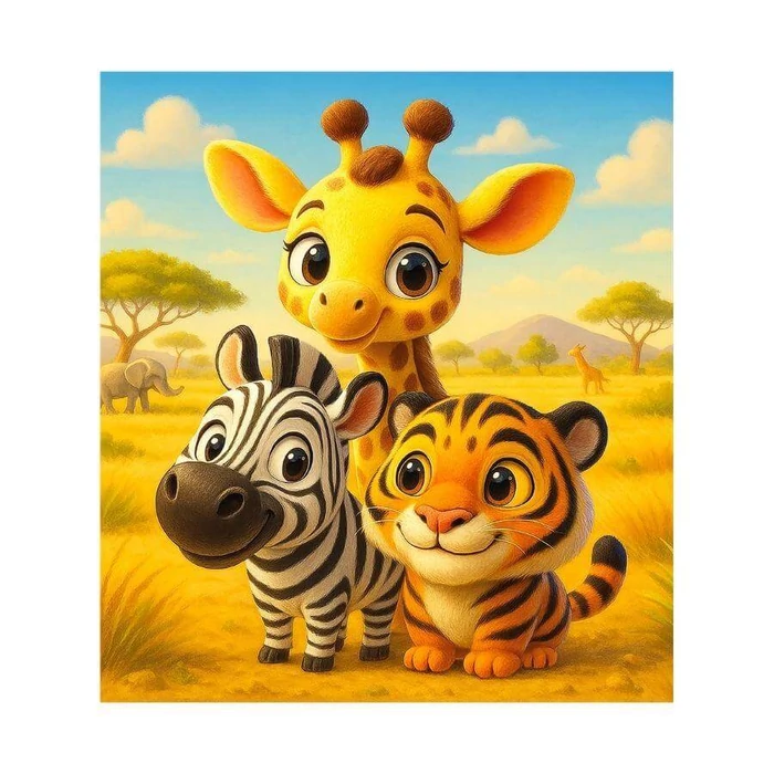 Wooden City CH99053-SV - Afrikai barátok - 20 db-os fa puzzle