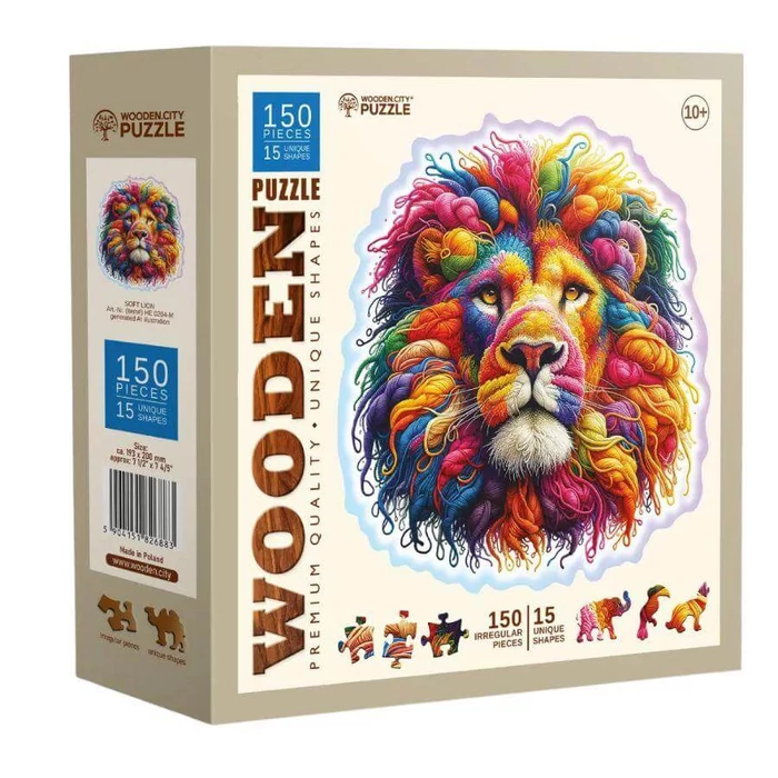 Wooden City HE0204-M - Pamut oroszlán - 150 db-os fa puzzle