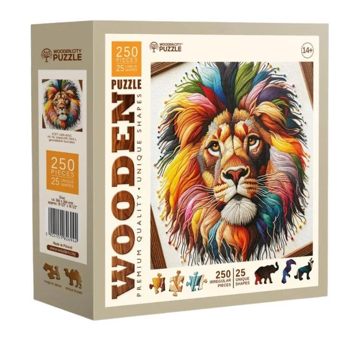 Wooden City HE0315-L - Pamut oroszlán - 250 db-os fa puzzle