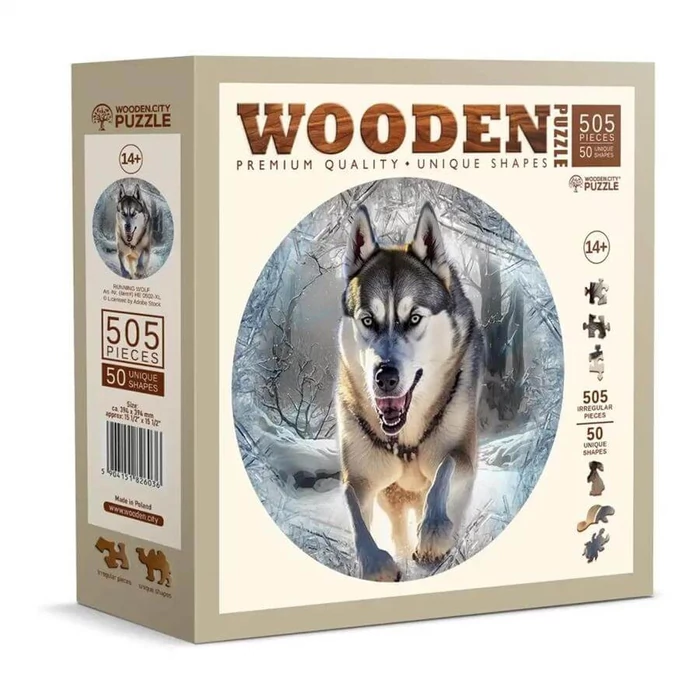 Wooden City HE0502-XL - Száguldó farkas - 505 db-os fa puzzle
