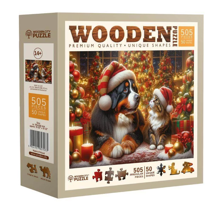 Wooden City NB0704-L - Karácsonyi barátok - 505 db-os fa puzzle